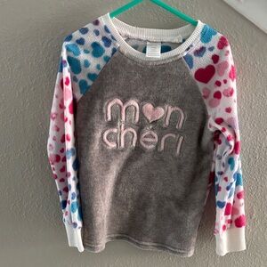 Mon Cheri Kids Gray and Multicolor Heart Sweater